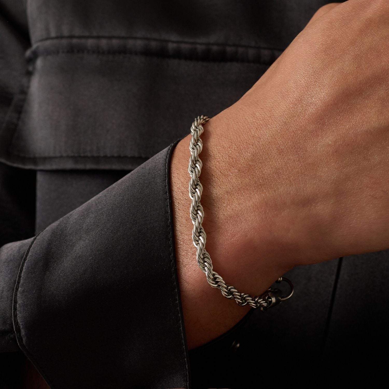 Capri Silver Rope Bracelet 5mm