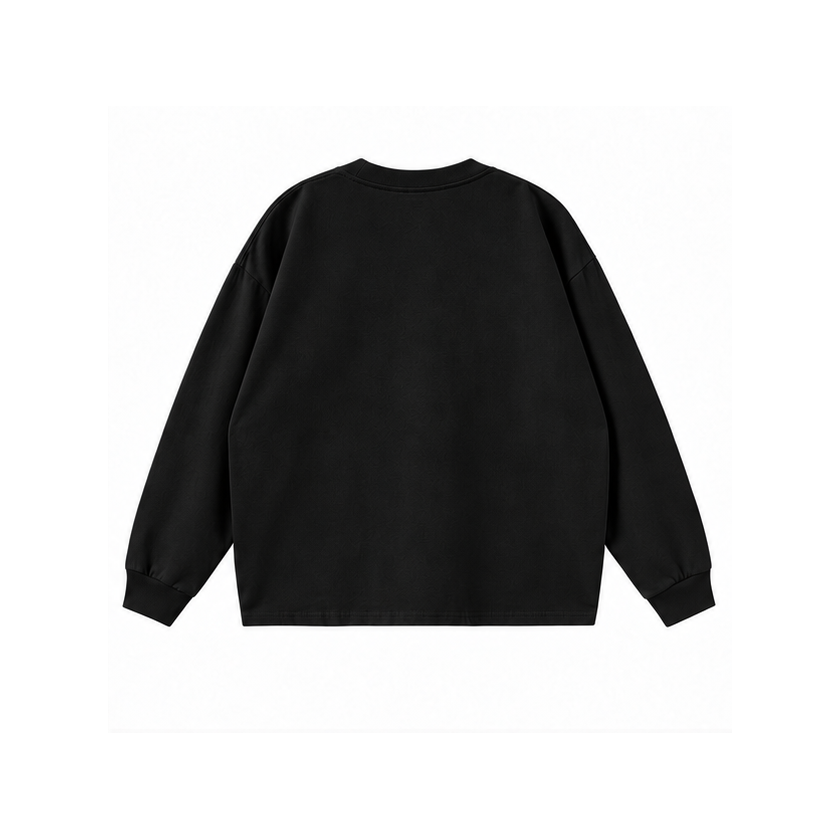 CORDÉ Black longsleeve, back: plain black back.