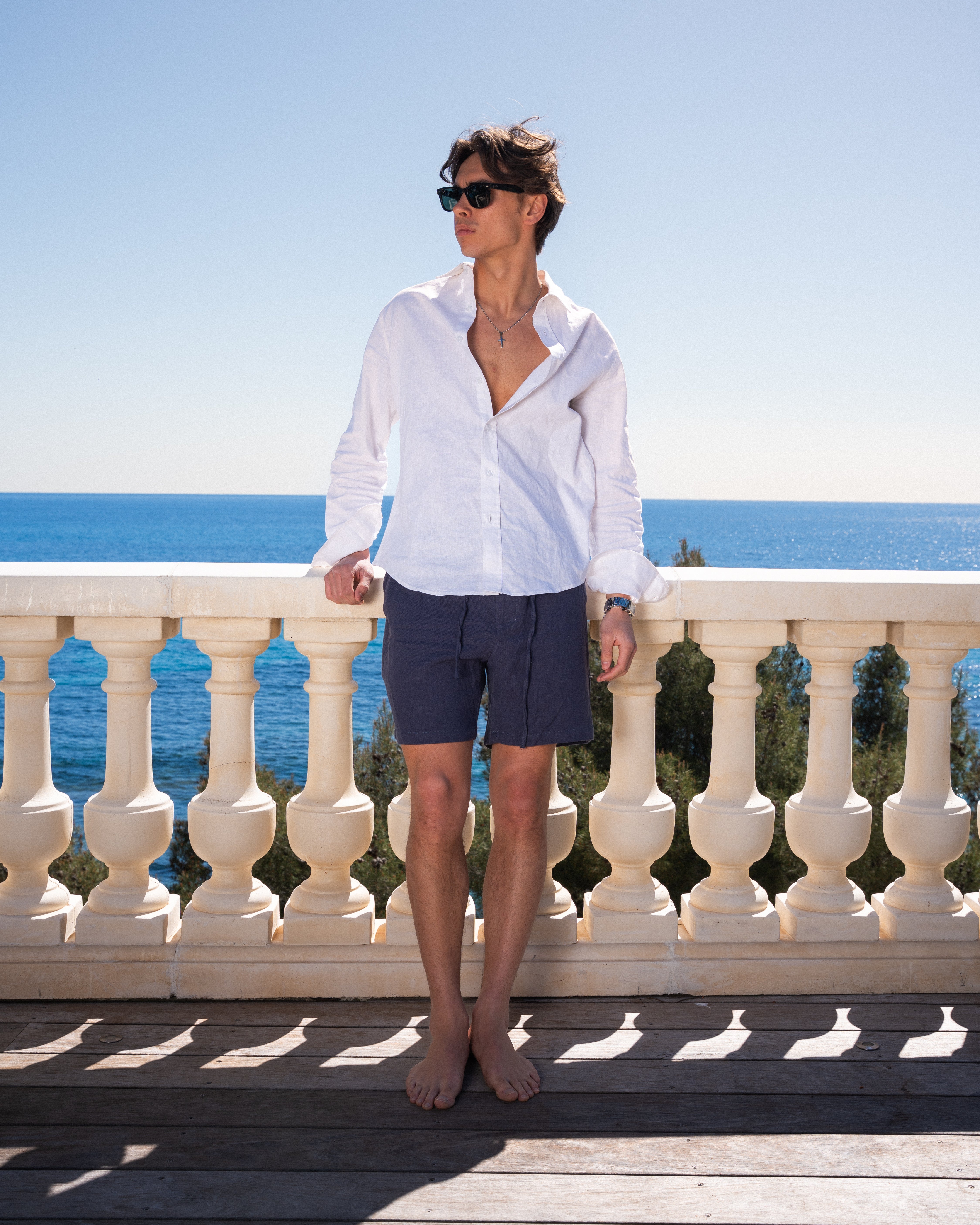 Ibiza Linen Shorts Navy