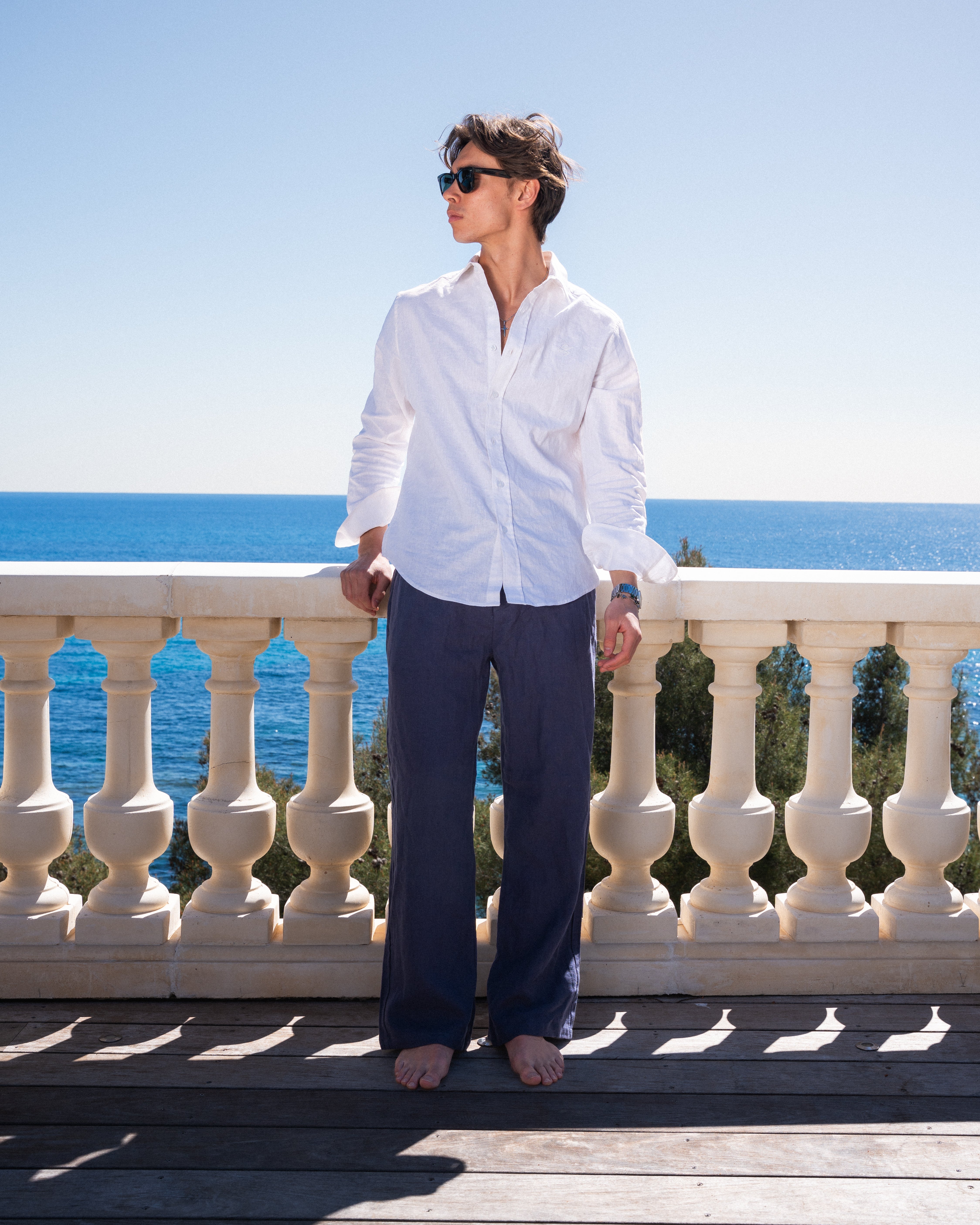 Riviera Linen Pants Navy