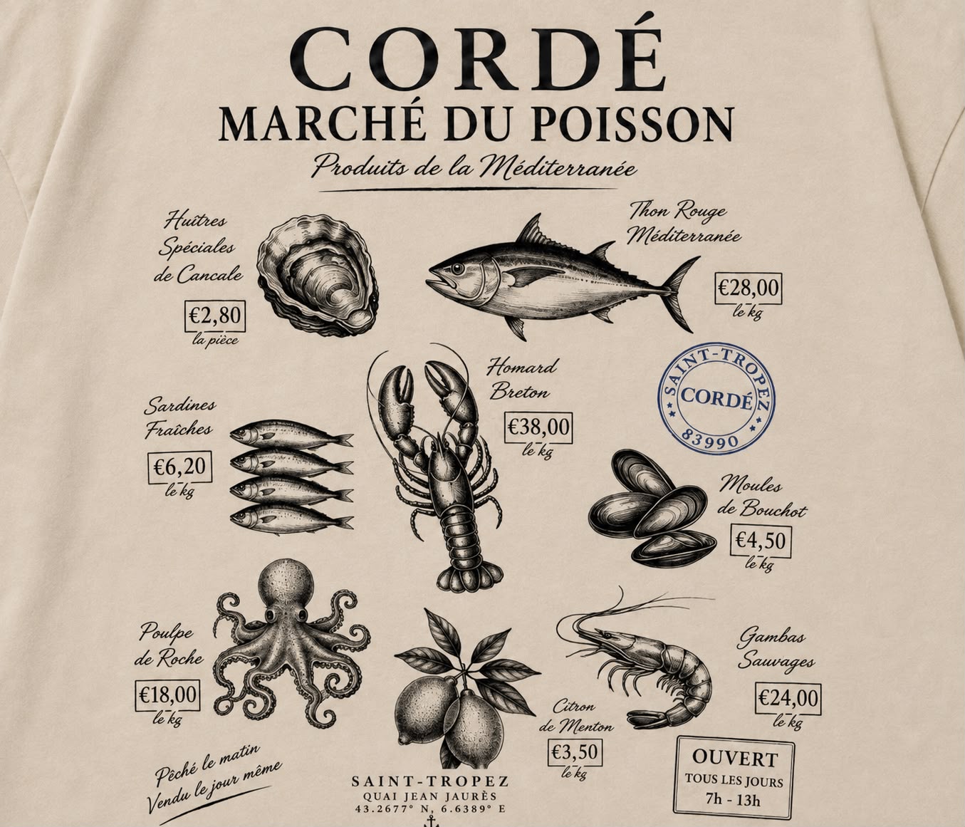 Marché du Poisson Tee
