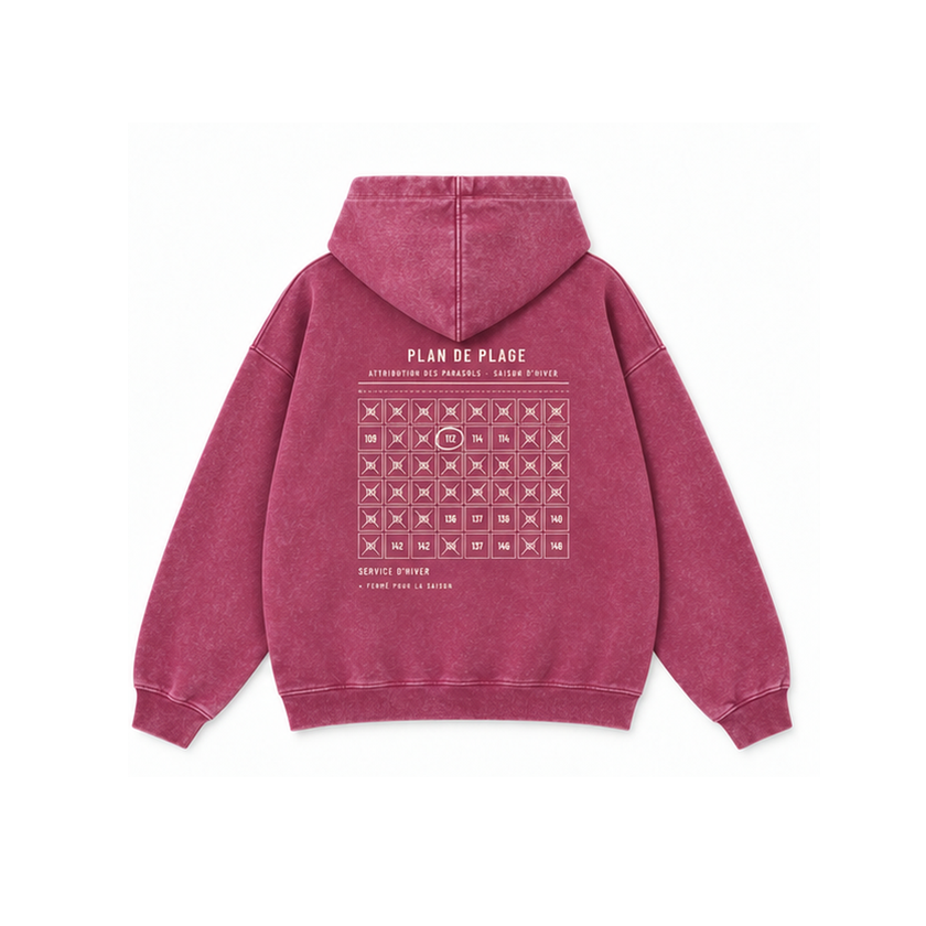 CORDÉ washed AK50 plan-de-plage-rose-red — back