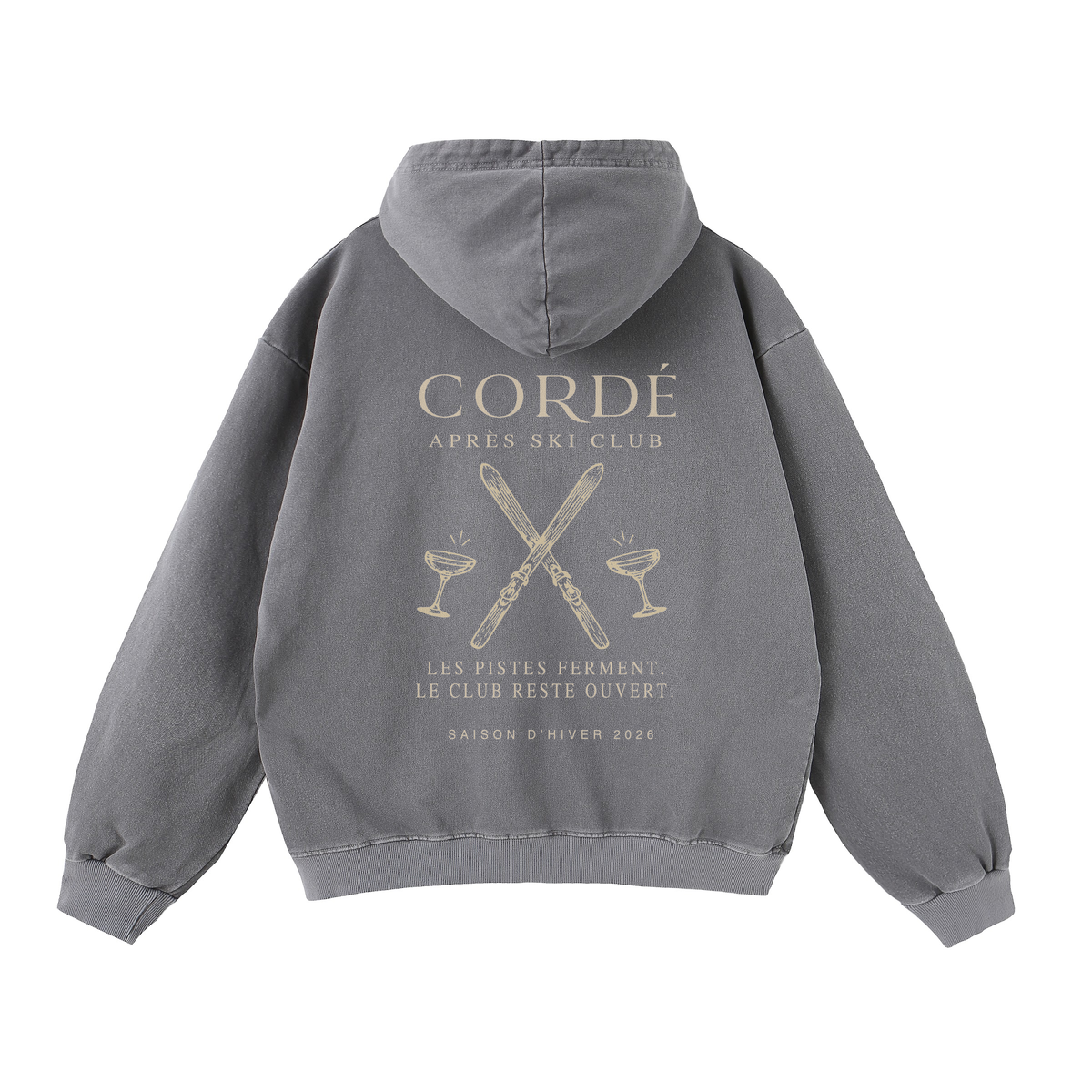 Après-Ski Club Hoodie – back – digital product visualization R07