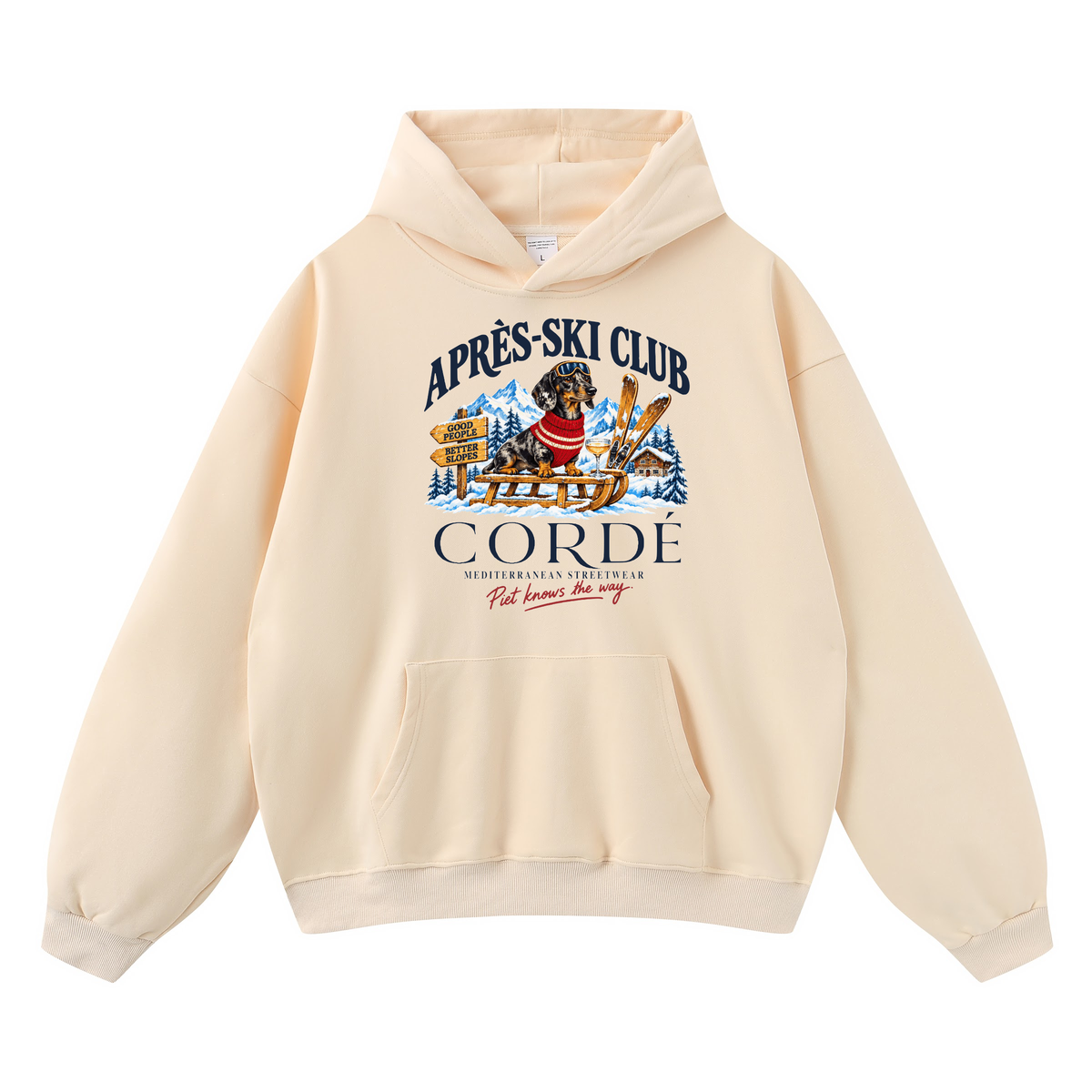 Piet’s Après-Ski Hoodie – front – digital product visualization R07