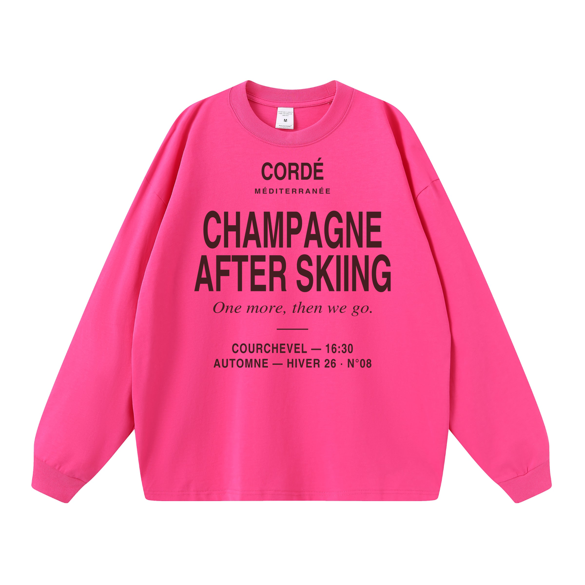 Champagne After Skiing Longsleeve – front – digital product visualization R07