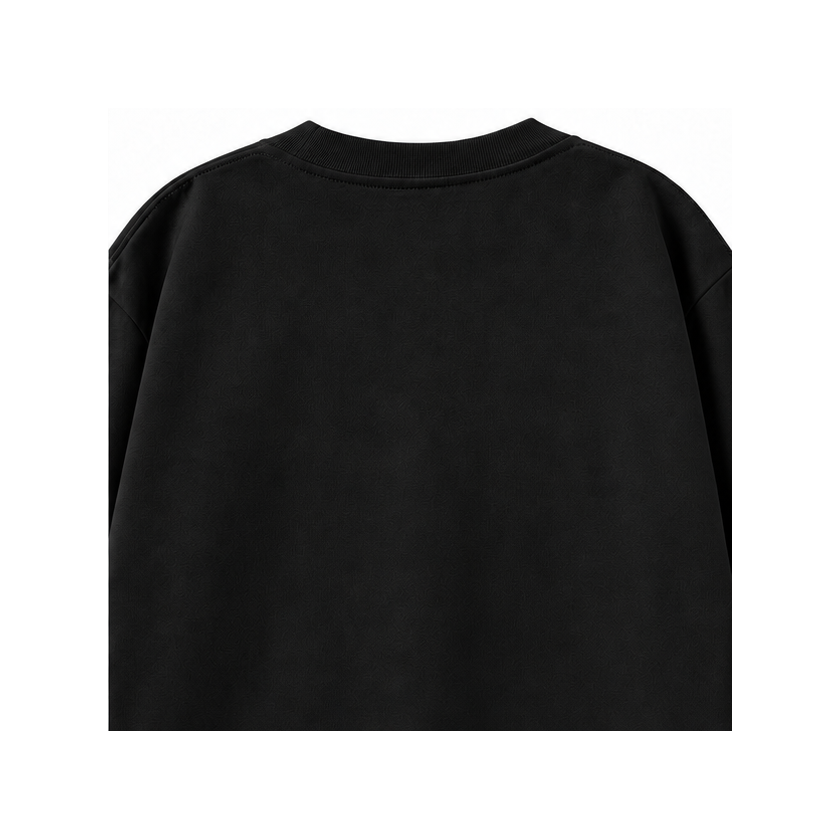 CORDÉ Black longsleeve, back detail: plain black back.