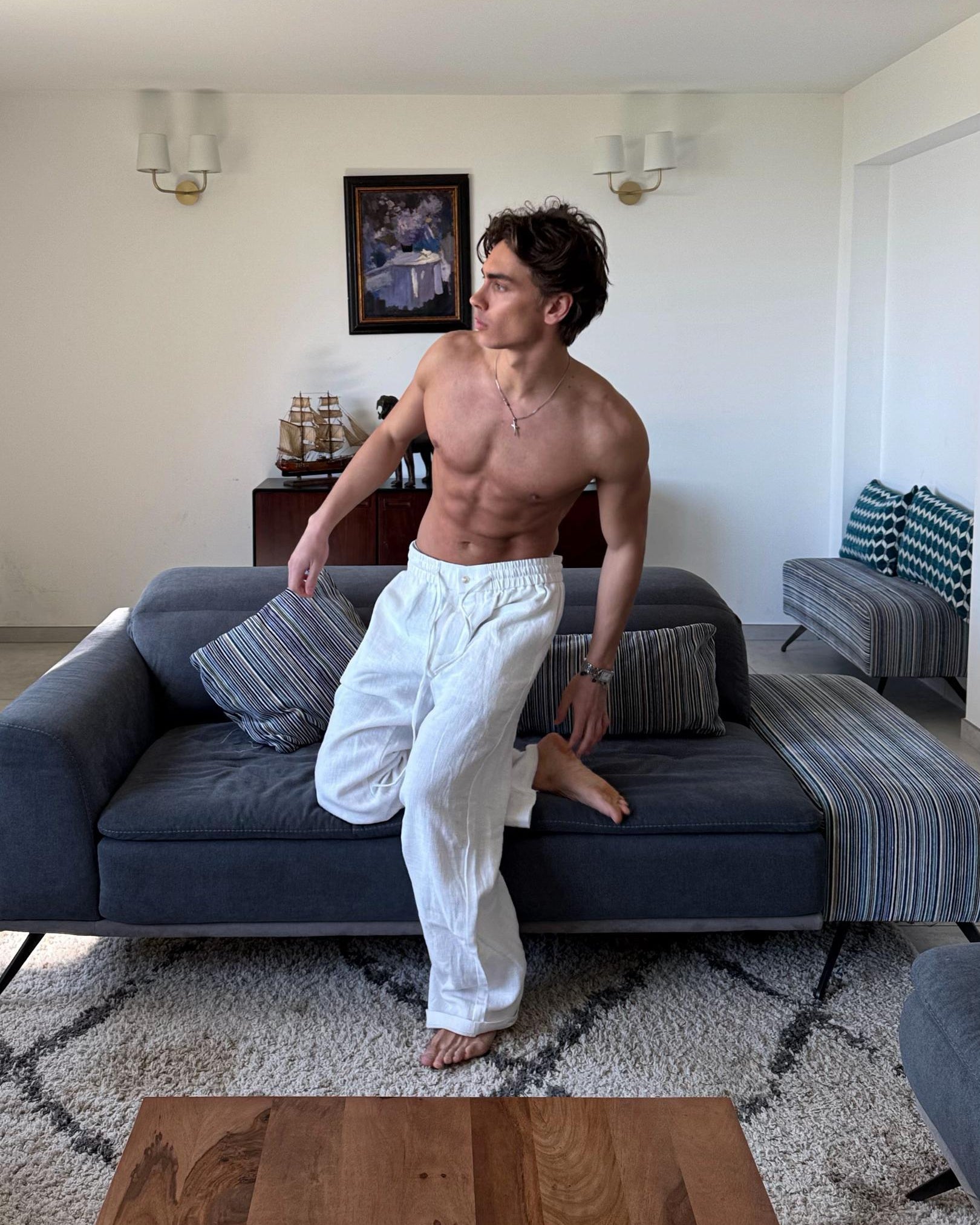 Biarritz Linen Trousers White